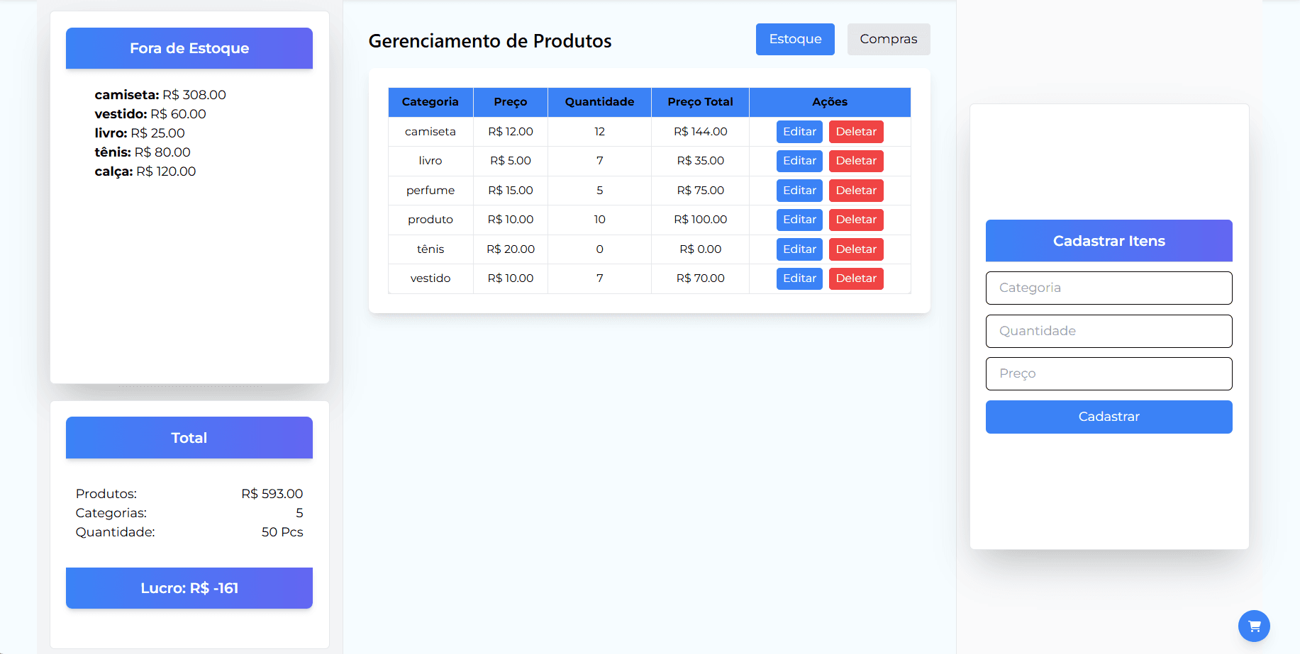 Imagem do projeto: Gerenciador de Brechó